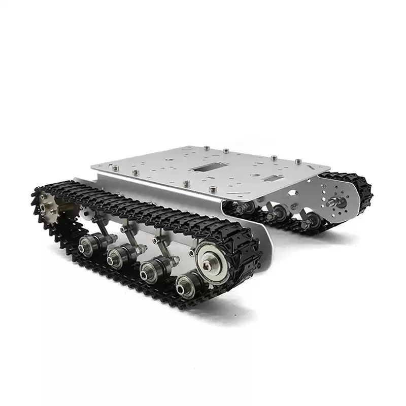 Sasis Robot Tangki Perayap Penyerap Guncangan Seluruh Logam